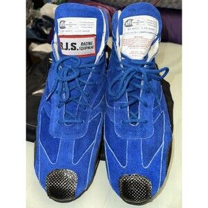 RJS Mid Top Racing Shoes Size 13 Blue Suede/Leather